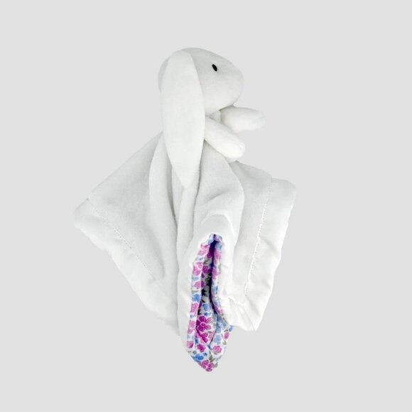 Carter's Just One You White Bunny Plush Lovey Pink Blue Floral   Blanket - Picture 2 of 7